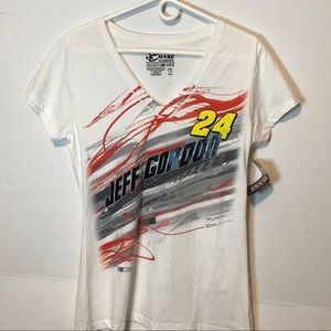 NASCAR Womens Jeff Gordon #24 Vintage White Tee L
